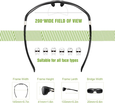 3 Pack Polarized Sports Sunglasses for Men