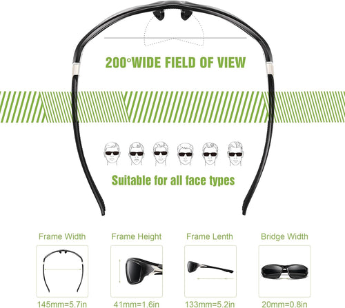 3 Pack Polarized Sports Sunglasses for Men