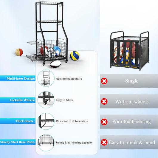1 Set Sports Equipment Garage Organizer