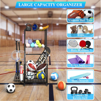 1 Set Sports Equipment Garage Organizer